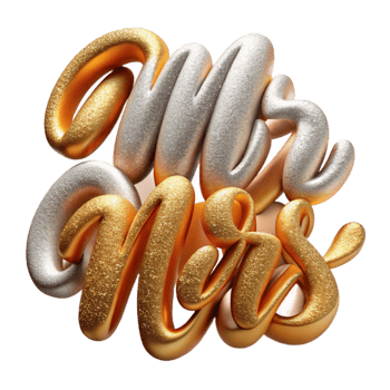 beautiful classic Calligraphy Script Mr and Mrs Transparent for Wedding Signage png