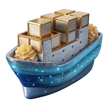serene classic Cargo Ship Transparent Background for Logistics Projects premium png