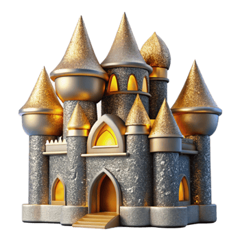 magnificent creative Castle Silhouette Isolated for Historical Architecture authentic png