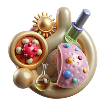 elegant minimalist Cell Biology Microbiology Cutout for Science Education high resolution png