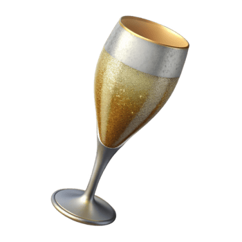 magnificent minimalist Champagne Flute Glass Elegant Stemware Isolated for Celebrations high resolution png
