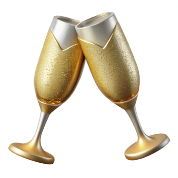elegant rustic Champagne Flutes Celebration Drinks Isolated for Weddings png