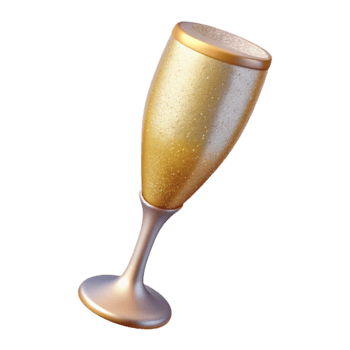 vibrant artistic Champagne Flute Sparkling Wine Celebration Isolated for Party Supplies premium png