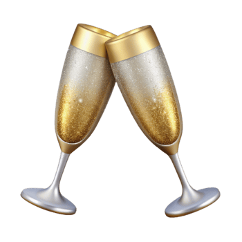 wonderful vintage Champagne Flutes Celebration Drinks Isolated for Weddings premium png