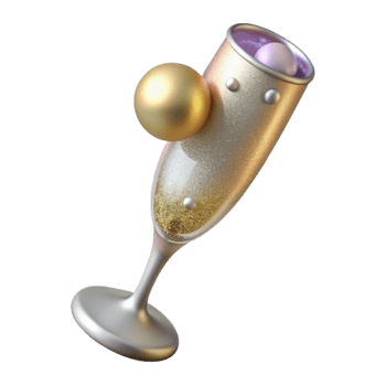 serene rustic Champagne Flute with Bubbles Cutout for Celebration Menus exclusive png