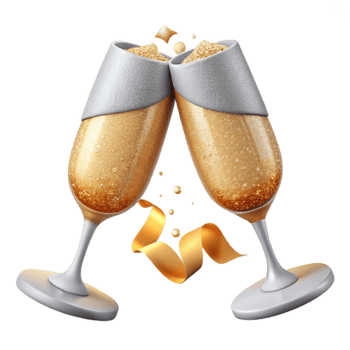 impressive artistic Champagne Glasses Toast Celebration Isolated for Wedding Banners genuine png