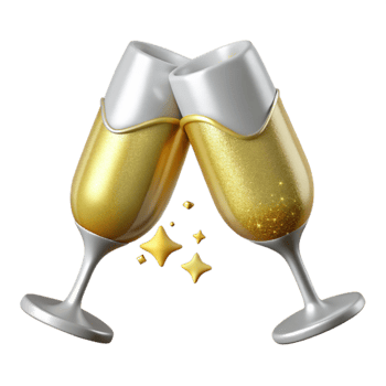 stunning creative Champagne Glasses Toast Celebration Isolated for Wedding Banners genuine png