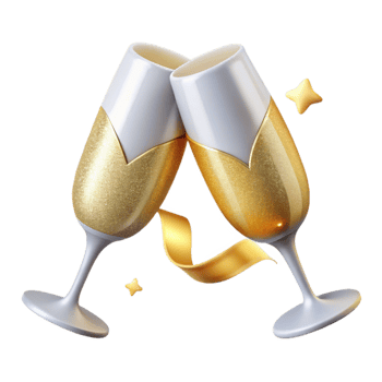 serene minimalist Champagne Glasses Toast Celebration Isolated for Wedding Banners high quality png