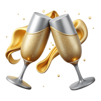 beautiful creative Champagne Glasses Toasting Celebration Isolated original png