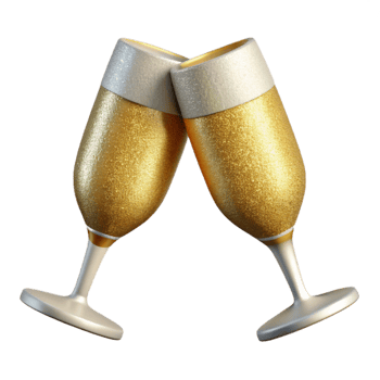 impressive contemporary Champagne Glasses Toast Cutout for Wedding Celebrations high quality png