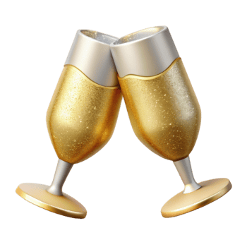 stunning modern Champagne Glasses Toast Cutout for Wedding Celebrations high resolution png