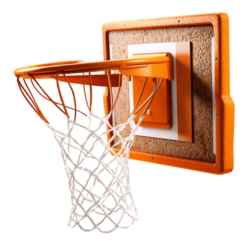 Classic orange basketball hoop a white net attached to a backboard png