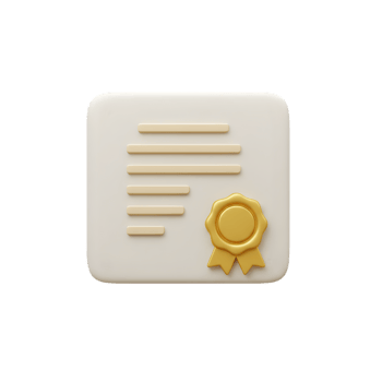 3D Render of a Certificate with Golden Seal Award Achievement Success Diploma png