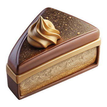 wonderful contemporary Chocolate Cake Slice with Frosting Transparent for Birthday Celebrations premium png