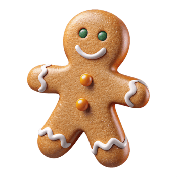 extraordinary classic Christmas Gingerbread Man Cookie Isolated for Holiday Baking authentic png