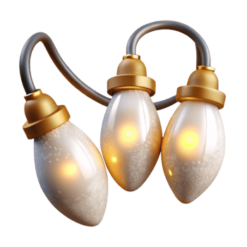 beautiful rustic Christmas Lights Warm White Bulbs Cutout detailed png
