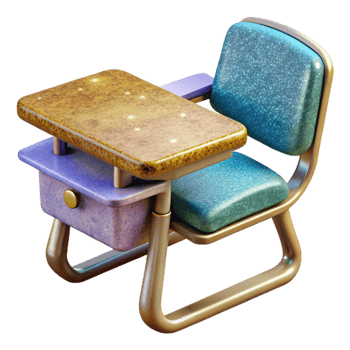 impressive minimalist Classroom Desk Chair Cutout for Educational Furniture premium png
