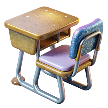 dramatic vintage Classroom Desk Chair Cutout for Educational Furniture high quality png