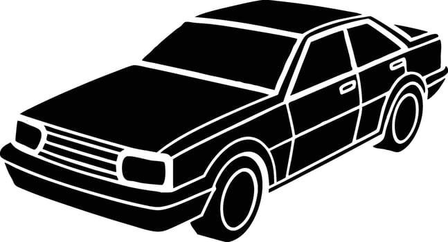 Retro Classic Black Muscle Car with Vintage Design Elements vector