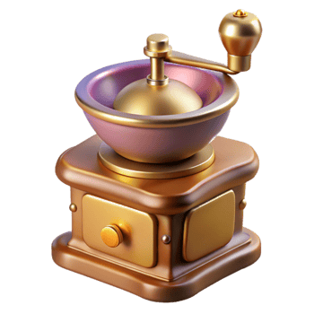 vibrant traditional Coffee Grinder Manual Bean Grinder Transparent for Coffee Lovers authentic png