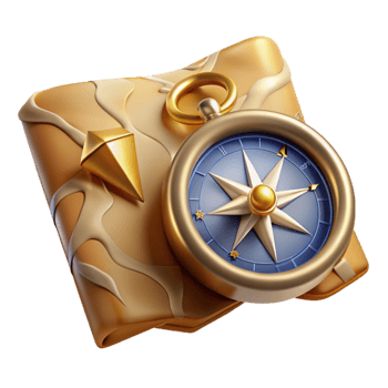 magnificent modern Compass and Map for Navigation Isolated for Hiking and Travel high resolution png