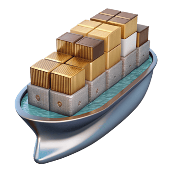 beautiful minimalist Container Ship at Port Isolated Cutout for Global Trade authentic png