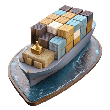 impressive creative Container Ship at Port Isolated Cutout for Global Trade high quality png