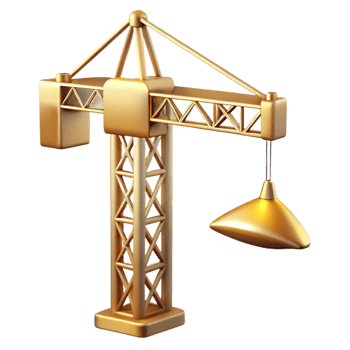dramatic minimalist Crane Silhouette Construction Cutout for Building Projects authentic png