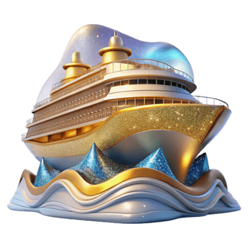 wonderful minimalist Cruise Ship on Horizon Transparent for Vacation Dreams authentic png