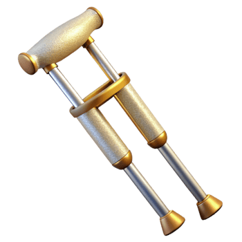 vibrant creative Crutches Medical Support Device Isolated Injury Recovery detailed png