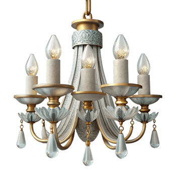 dramatic rustic Crystal Chandelier Wedding Decor Isolated premium png