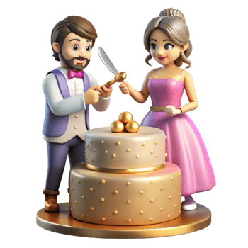stunning minimalist Cutting the Cake Couple Knife Isolated for Wedding Photography high resolution png