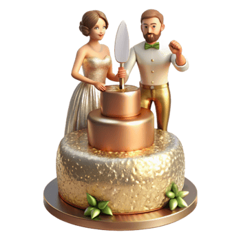 wonderful vintage Cutting the Cake Couple Knife Isolated for Wedding Photography high resolution png