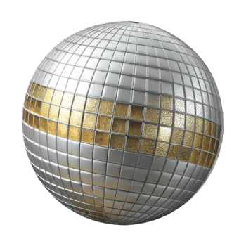 vibrant abstract Disco Ball Sparkling Silver Cutout for Nightlife Flyers png
