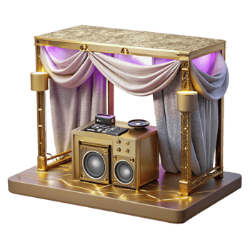 beautiful rustic Dj Booth Music Equipment Setup Transparent for Entertainment high quality png