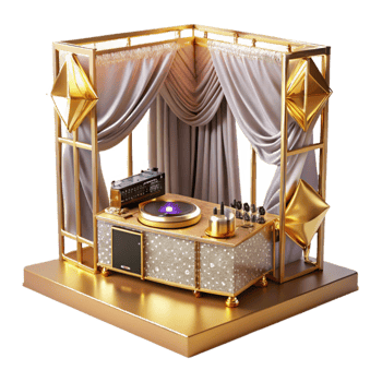 beautiful traditional Dj Booth Music Equipment Setup Transparent for Entertainment high resolution png