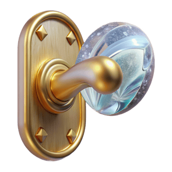 vibrant vintage Door Handle Isolated for Interior Access Design professional png