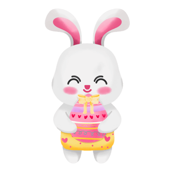 Watercolor Bunny in Yellow Heart Dress. png