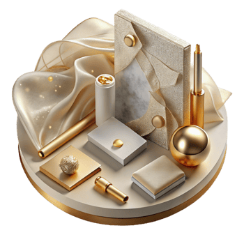 impressive creative Elegant Stationery Set Mockup Gold Accents Transparent genuine png
