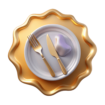 elegant artistic Empty Plate with Fork and Knife Cutout for Menu Templates png