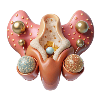 beautiful rustic Endocrine System Illustration Isolated Hormone Diagram premium png