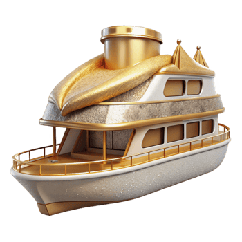 serene minimalist Ferry Boat Isolated Cutout for Transportation Designs genuine png