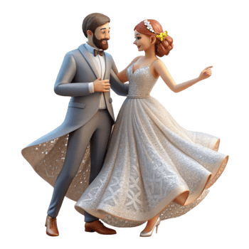 vibrant modern First Dance Bride and Groom Isolated for Romantic Moments detailed png