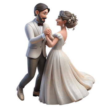 elegant traditional First Dance Bride and Groom Isolated for Romantic Moments detailed png