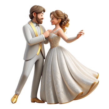 wonderful traditional First Dance Bride and Groom Isolated for Romantic Moments original png