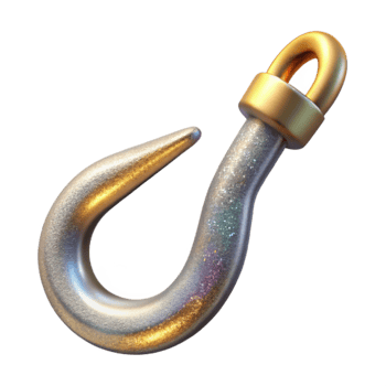 serene modern Fish Hook Transparent Background for Bait and Tackle original png