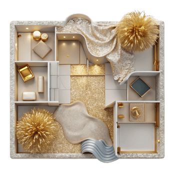 vibrant artistic Floor Plan Apartment Layout Isolated genuine png