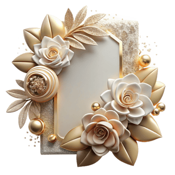magnificent artistic Floral Wedding Invitation Border Cutout for Stationery exclusive png
