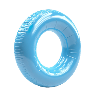 Light blue inflatable ring isolated on transparent background png