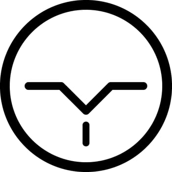 Simple and essential black and white round icon featuring a stylized bird in flight, embodying elegance and freedom, ideal for use in apps, websites, and infographics vector